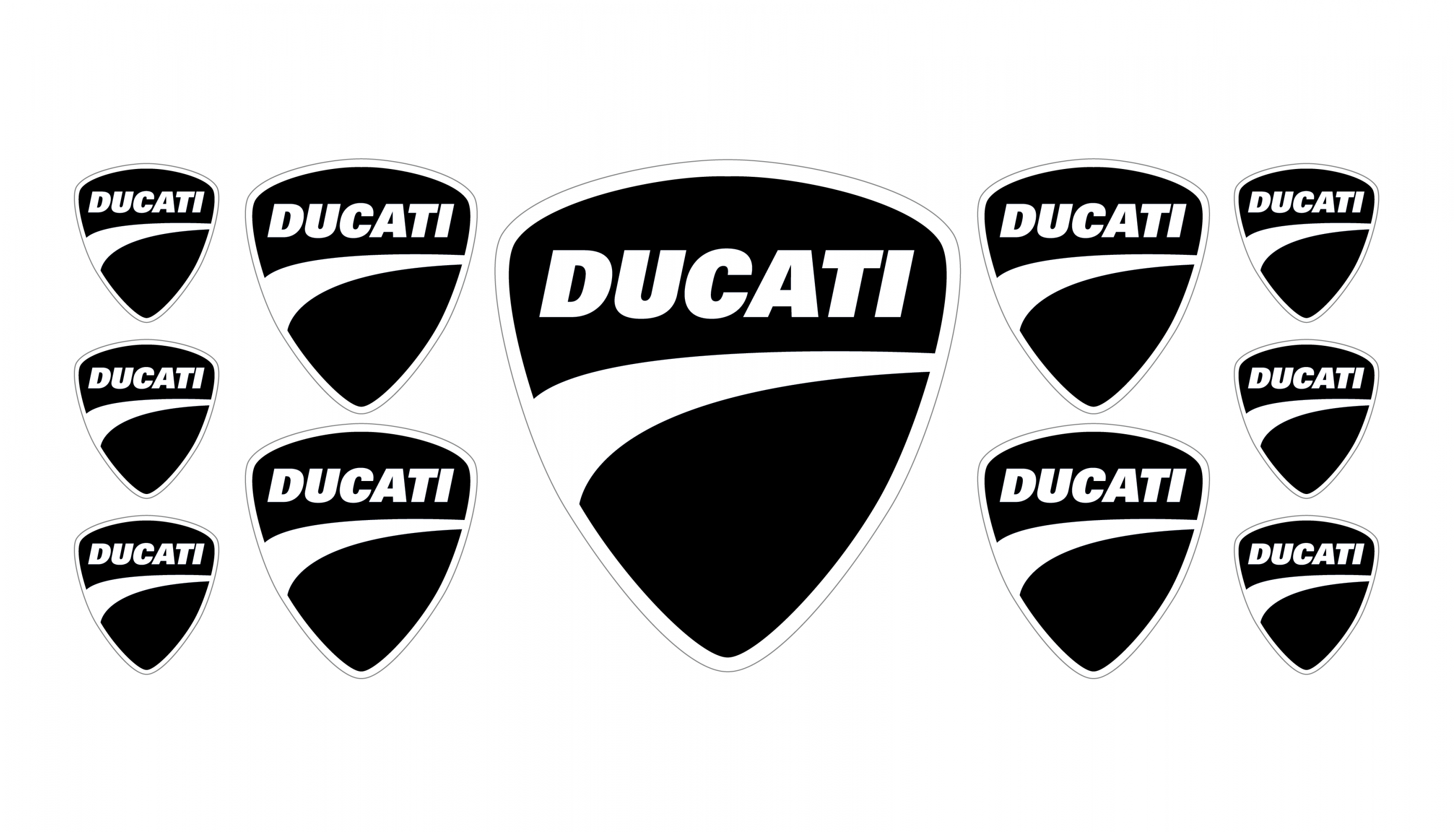 3 Adesivi Resinati Sticker 3D Ducati Corse 10 mm TRICOLORE old 