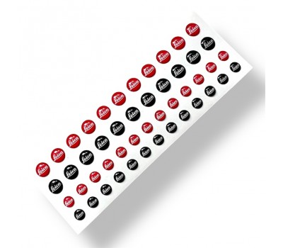 Leica 8mm/6mm red/black stickers set