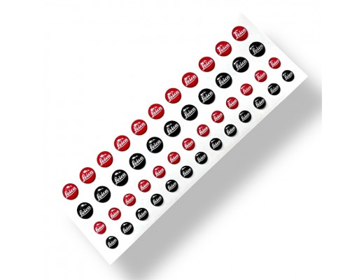 Leica 8mm/6mm red/black stickers set