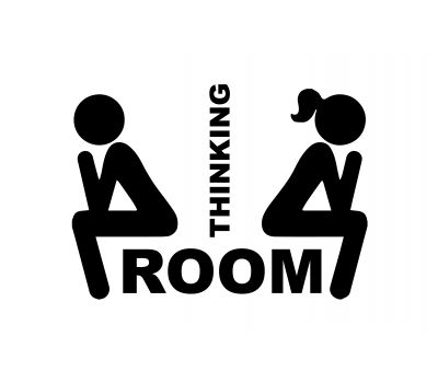 Thinking Room WC door decal Thinking Room WC door decal