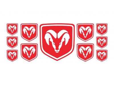 Dodge red domed emblems