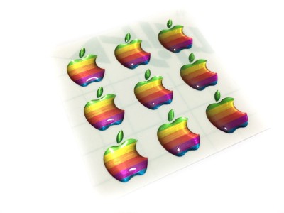 9pc Apple iPhone 6/6s colour rainbow domed emblems