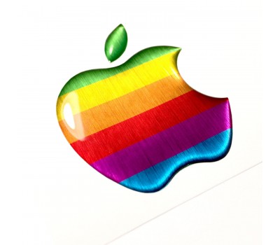 4pc Apple MacBook Pro color rainbow domed emblems