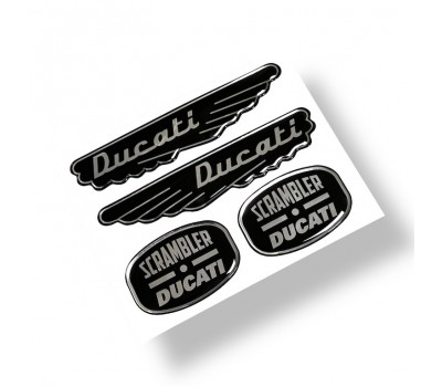 Ducati Scrambler 3d domed sticker emblems