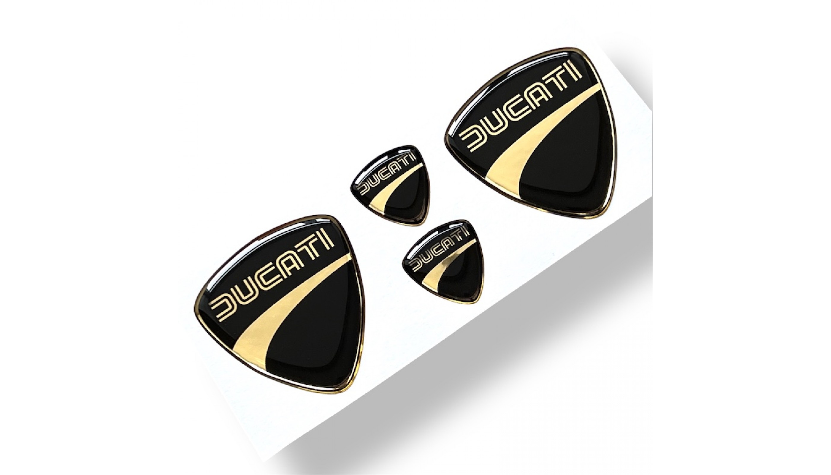 Ducati black/gold retro emblems