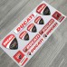 Ducati Corse 3d domed big emblem sticker set