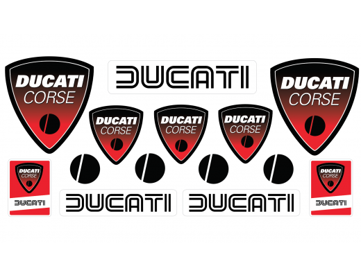 Ducati Corse 3d domed big emblem sticker set