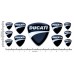 Ducati black domed emblems