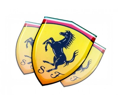 Ferrari Yellow domed emblems