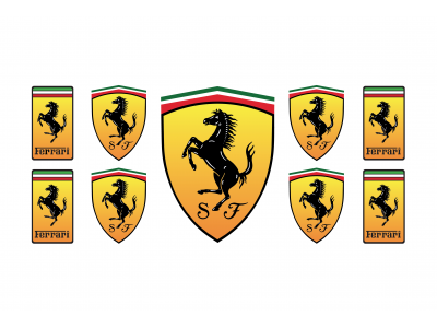 Vinyl Ferrari Emblem Badge Logo Skate Sticker Laptop Phone Case Guitar etc Flex 