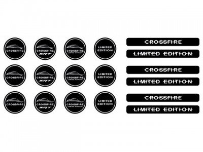 Crossfire coupe key fob black domed stickers