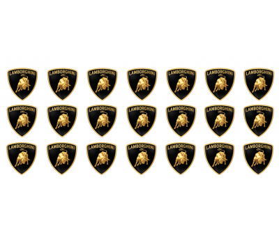 Lamborghini domed small shield emblems 14x15mm Lamborghini domed small shield emblems 14x15mm