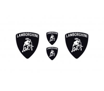 Lamborghini domed black shield emblems Lamborghini domed black shield emblems