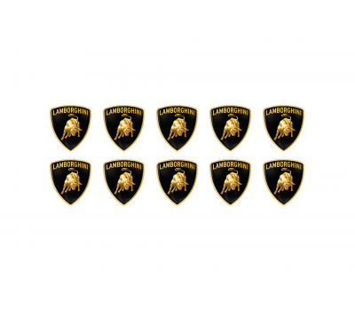 Lamborghini domed small shield emblems Lamborghini domed small shield emblems