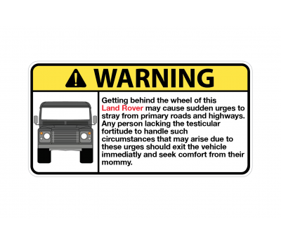 Land Rover WARNING vinyl stickers set