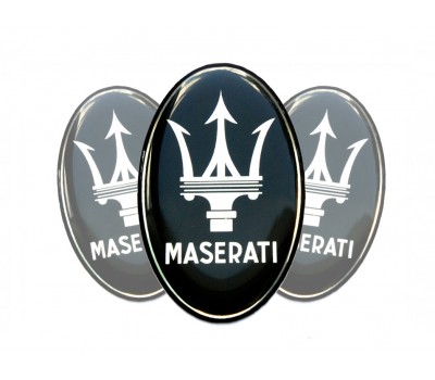 Maserati Black domed emblems