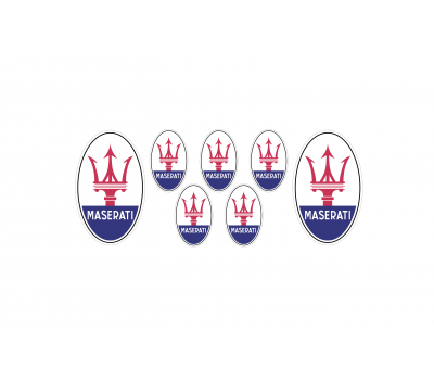 Maserati domed white emblems