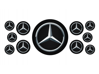 Mercedes domed round emblems