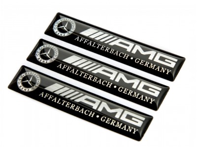 Mercedes AMG black domed emblems