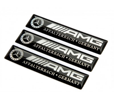 Mercedes AMG black domed emblems