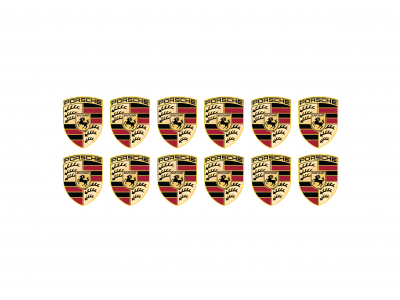 Porsche domed small shield emblems