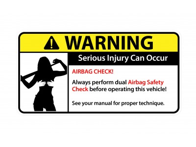 Airbag Check warning vinyl stickers set