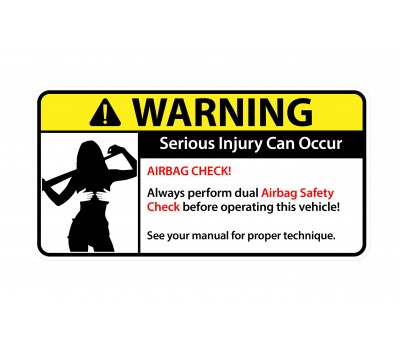 Airbag Check warning vinyl stickers set