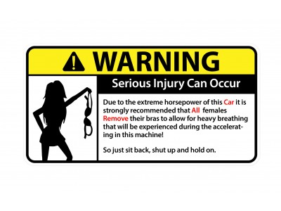 Remove Bras warning vinyl stickers set