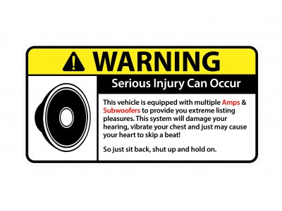 Subwoofers warning vinyl stickers set