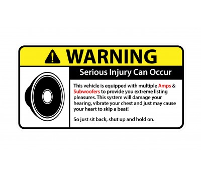 Subwoofers warning vinyl stickers set