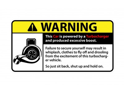 Turbocharger warning vinyl stickers set