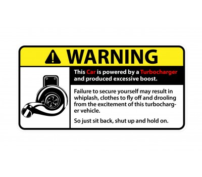Turbocharger warning vinyl stickers set