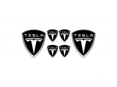Tesla black domed emblems