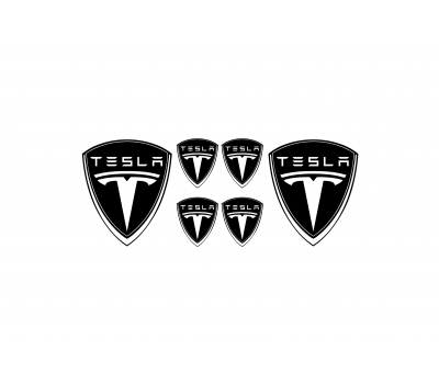 Tesla black domed emblems