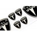 Tesla black domed emblems