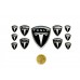 Tesla red domed emblems