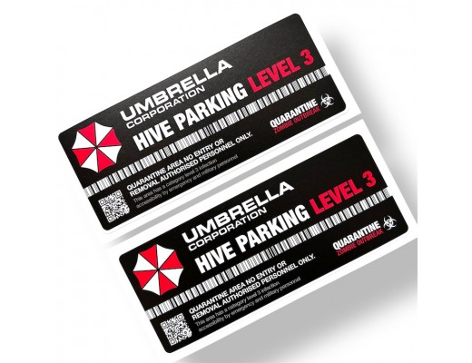 Umbrella Corp. Hive Parking Level 3 Resident Evil Vinyl Sticker
