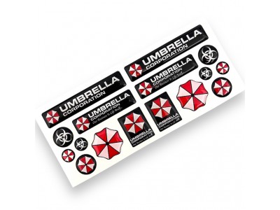 Umbrella Corporation Resident Evil domed stickers set