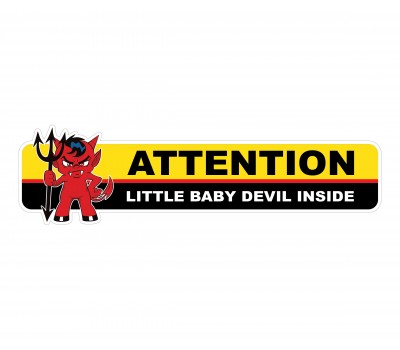 Little Baby Devil Inside - Warning Vinyl Sticker
