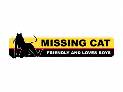 Missing Cat - warning vinyl sticker