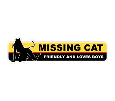 Missing Cat - warning vinyl sticker