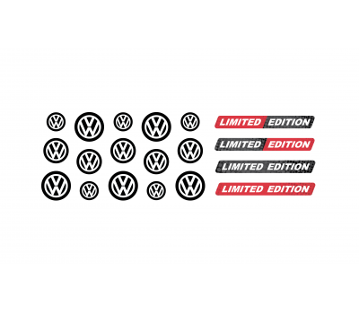 Volkswagen black domed key fob emblems
